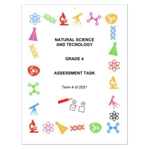 Natural Sciences and Technology Gr. 4 Assessment Task 2021 Term 4