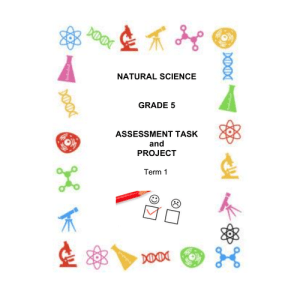 Natural Sciences and Technology Gr. 5 Assessment Task 2022 Term 1