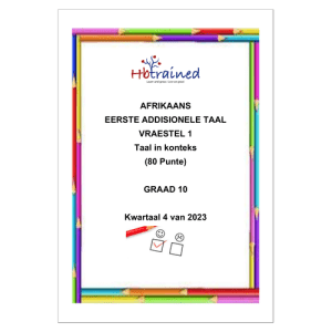 Afrikaans EAT Gr. 10 Assesseringstaak 2023 Kwartaal 4 Vraestel 1