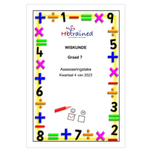 Wiskunde Gr. 7 Assesseringstaak 2023 Kwartaal 4