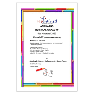 Afrikaans Huistaal Gr. 10 Assesseringstaak 2023 Kwartaal 4 Vraestel 2 - Noord-Kaap