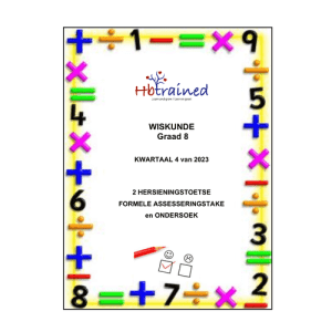 Wiskunde Gr. 8 Assesseringstaak 2023 Kwartaal 4