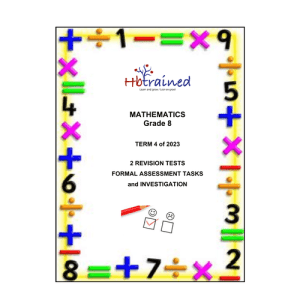 Mathematics Gr. 8 Assessment Task 2023 Term 4