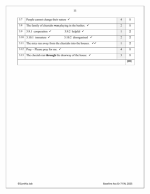 English FAL Gr. 7 Baseline Assessment 2025 Term 1 – HB Trained