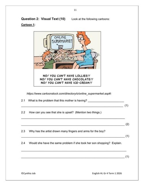 English Home Language Gr. 4 Assessment Task 2026 Term 1 – HB Trained