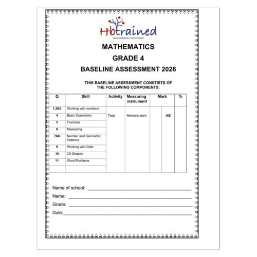Mathematics Gr. 4 Baseline assessment 2026