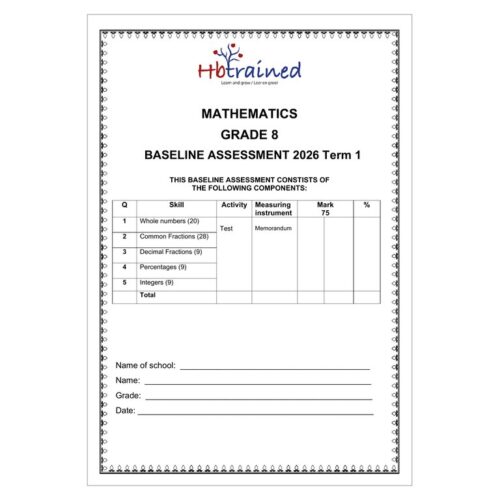 Mathematics Gr. 8 Baseline assessment 2026