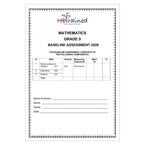 Mathematics Gr. 9 Baseline assessment 2026 – HB Trained