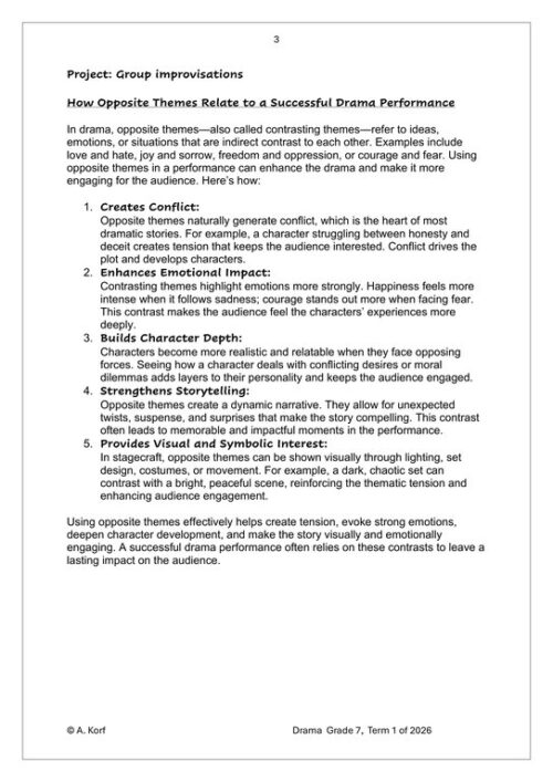 Drama (English) Gr. 7 Assessment Task 2026 Term 1 – HB Trained