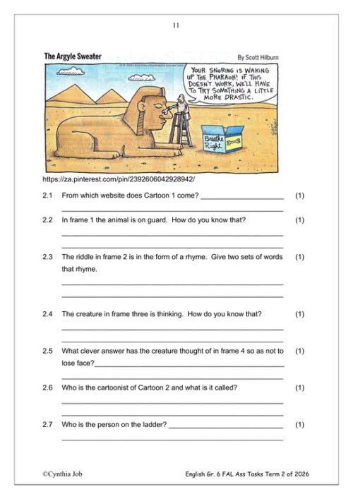 English FAL Gr. 6 Assessment Task 2026 Term 2 – HB Trained
