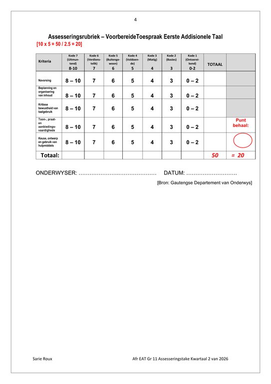 Afrikaans EAT Gr. 11 Assesseringstaak 2026 Kwartaal 2 Take 4 en 5 - Image 3