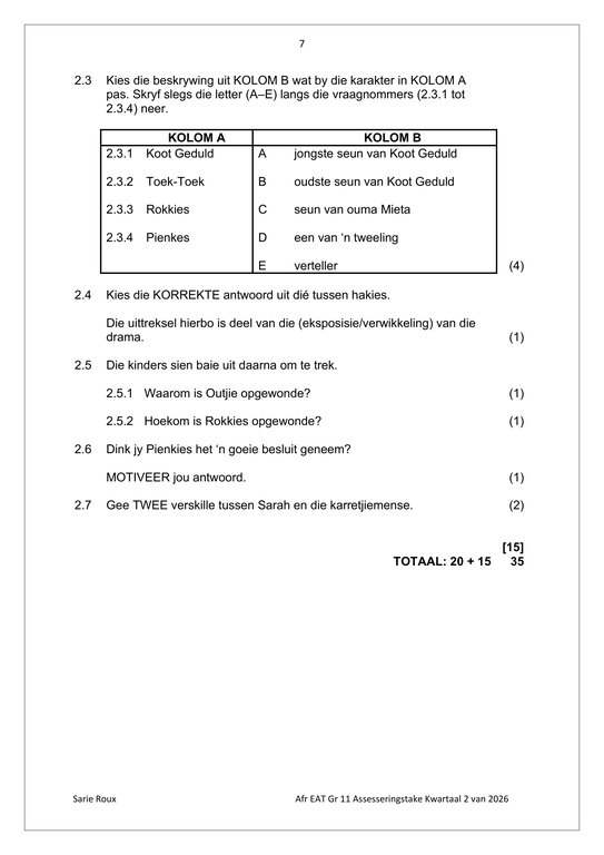 Afrikaans EAT Gr. 11 Assesseringstaak 2026 Kwartaal 2 Take 4 en 5 - Image 5