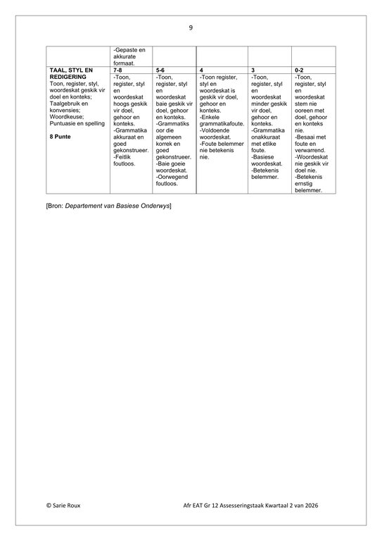 Afrikaans EAT Gr. 12 Assesseringstaak 2026 Kwartaal 2 Taak 7 - Image 5