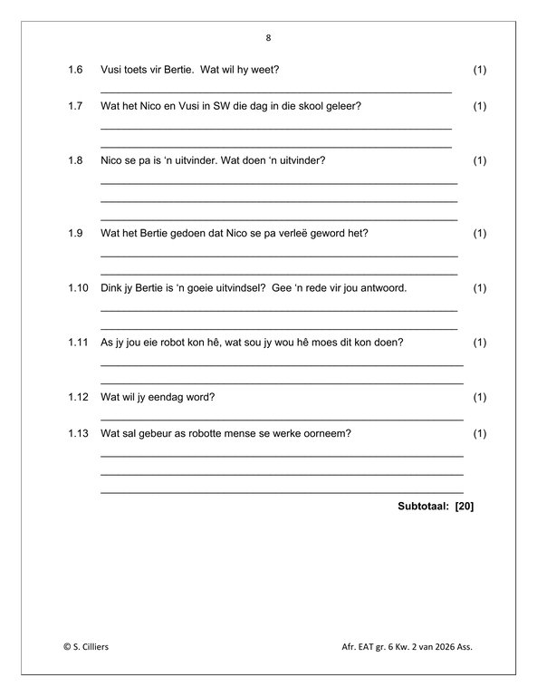 Afrikaans EAT Gr. 6 Assesseringstaak 2026 Kwartaal 2 - Image 3