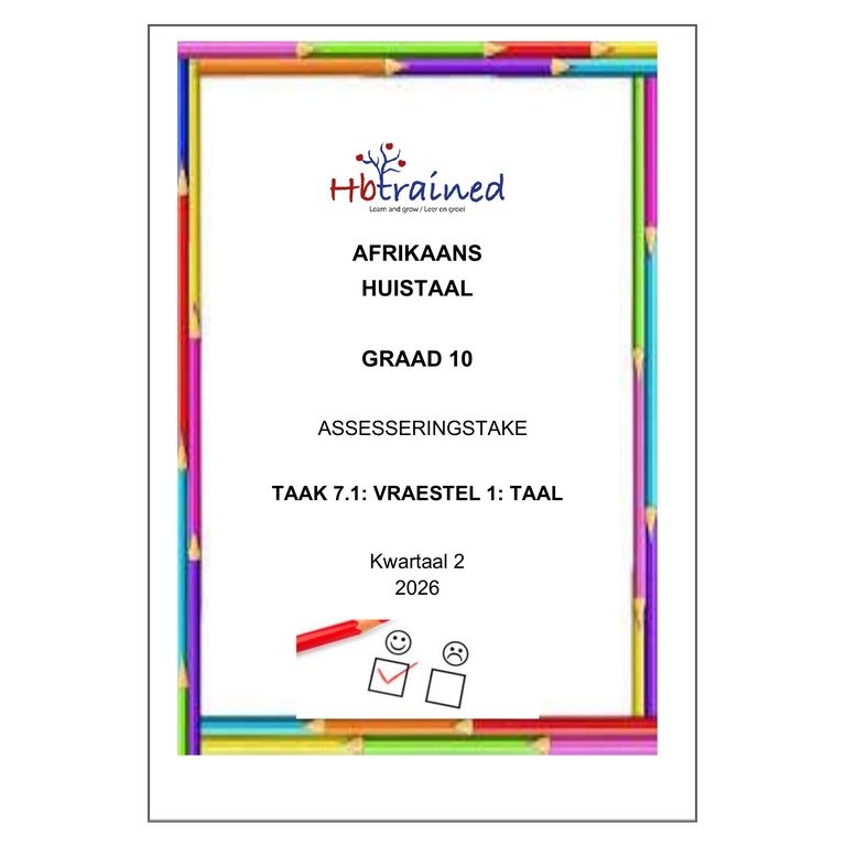 Afrikaans Huistaal Gr. 10 Assesseringstaak 2026 Kwartaal 2 Vraestel 1