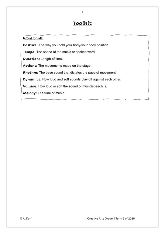 Dance Drama Music (DDM) Gr. 4 Assessment Task 2026 Term 2 - Image 5