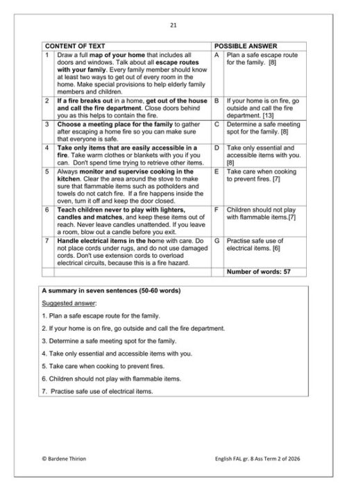 English FAL Gr. 8 Assessment Task 2026 Term 2 – HB Trained