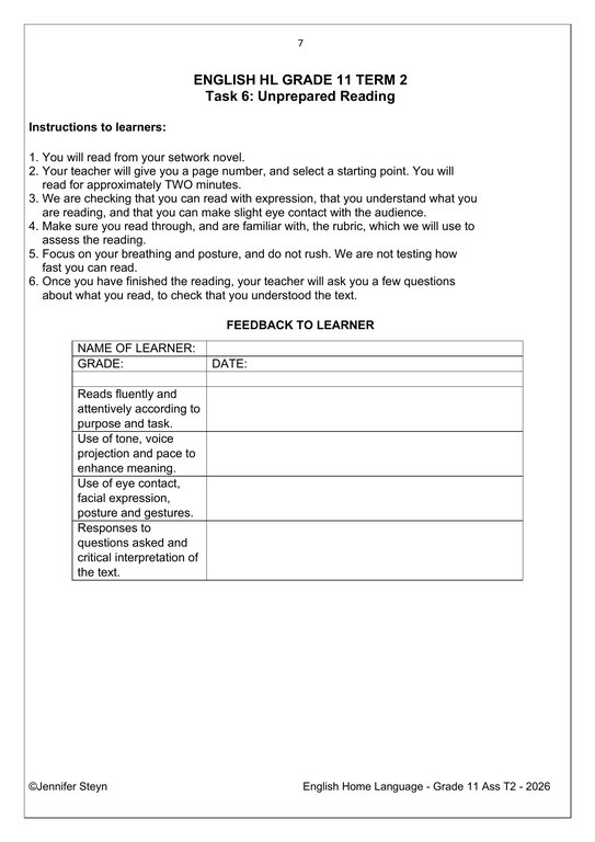 English Home Language Gr. 11 Assessment Task 2026 Term 2 Tasks 5 and 6 - Image 5
