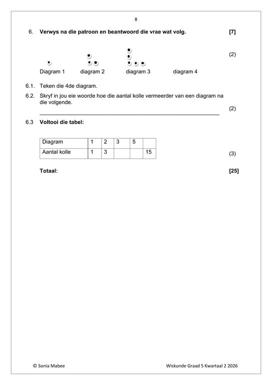 Wiskunde Gr. 5 Assesseringstaak 2026 Kwartaal 2 - Image 4