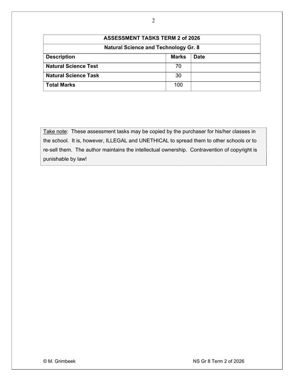 Natural Sciences Gr. 8 Assessment Task 2026 Term 2 - Image 2