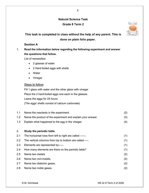 Natural Sciences Gr. 8 Assessment Task 2026 Term 2 - Image 4