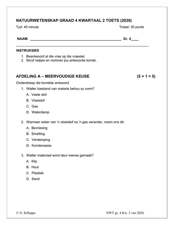 Natuurwetenskap en Tegnologie Gr. 4 Assesseringstaak 2026 Kwartaal 2 - Image 4