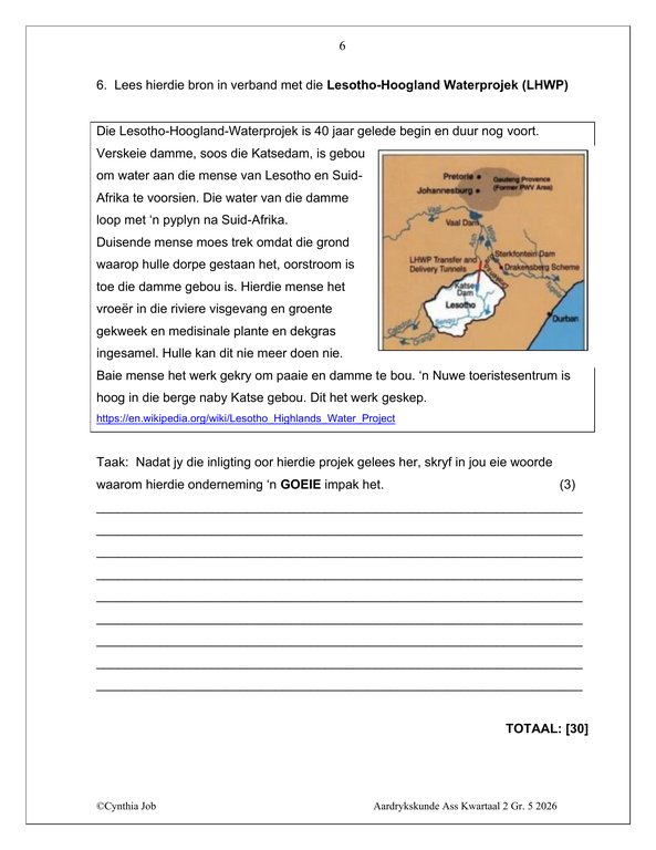 Sosiale Wetenskap Aardrykskunde Gr. 5 Assesseringstaak 2026 Kwartaal 2 - Image 4