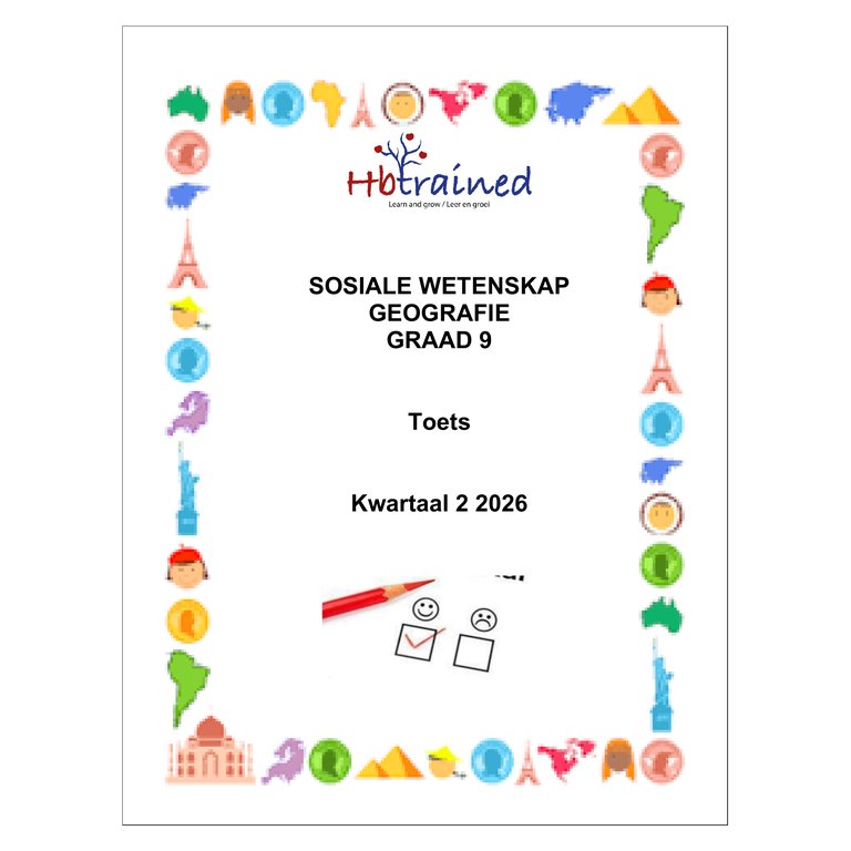 Sosiale Wetenskap Aardrykskunde Gr. 9 Assesseringstaak 2026 Kwartaal 2