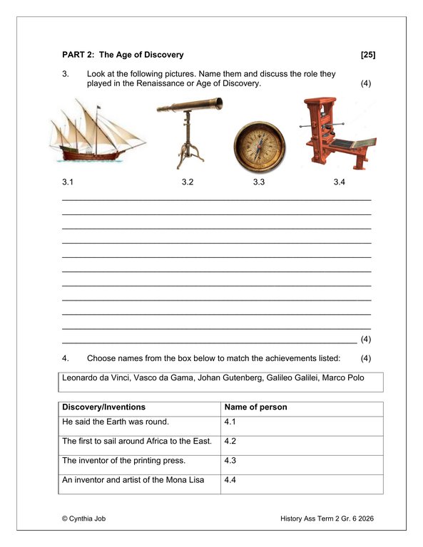 Social Sciences History Gr. 6 Assessment Task 2026 Term 2 - Image 5