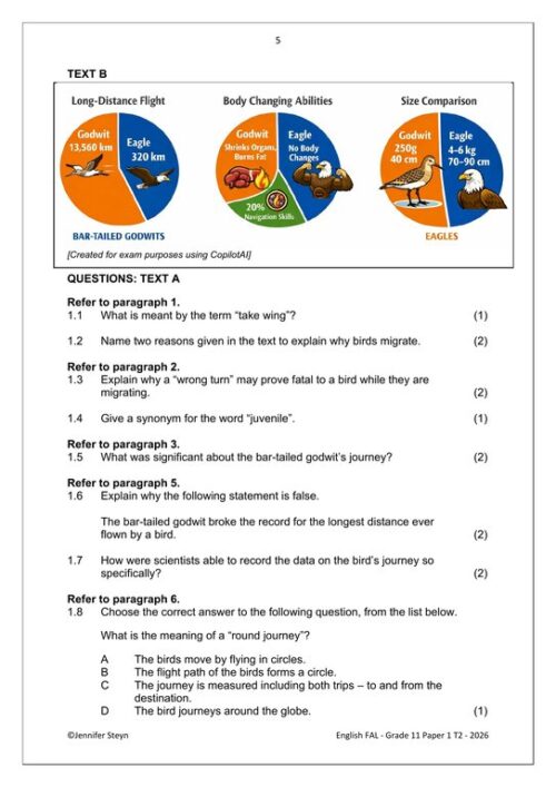 English FAL Gr. 11 Assessment Task 2026 Term 2 Paper 1 – HB Trained