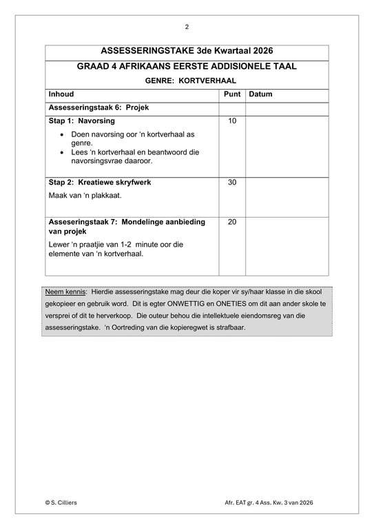 Afrikaans EAT Gr. 4 Assesseringstaak 2026 Kwartaal 3 - Image 2