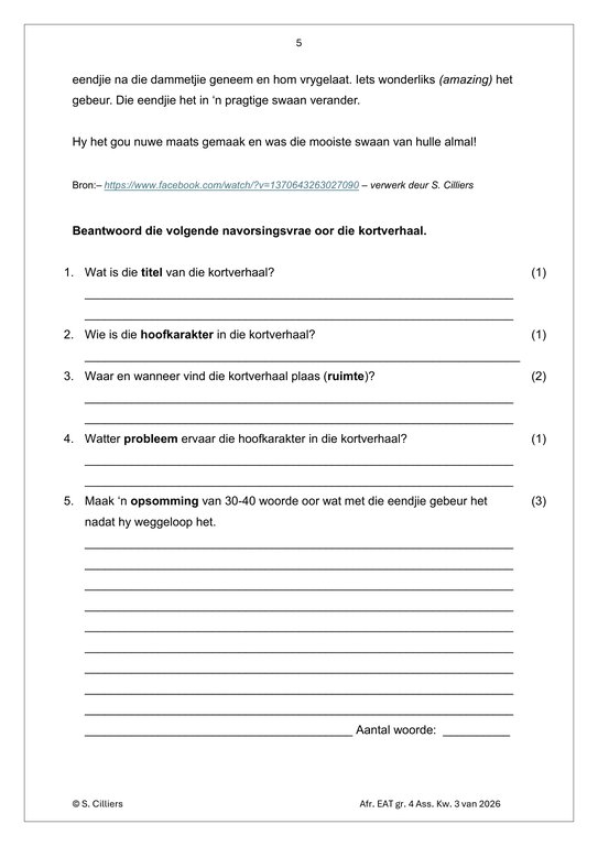 Afrikaans EAT Gr. 4 Assesseringstaak 2026 Kwartaal 3 - Image 3