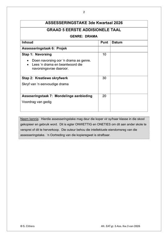 Afrikaans EAT Gr. 5 Assesseringstaak 2026 Kwartaal 3 - Image 2