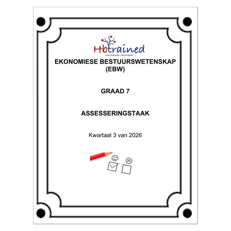Ekonomiese- en Bestuurswetenskap Gr. 7 Assesseringstaak 2026 Kwartaal 3