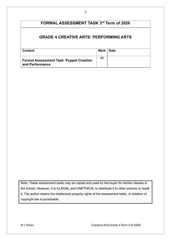 Dance Drama Music (DDM) Gr. 4 Assessment Task 2026 Term 3 - Image 2