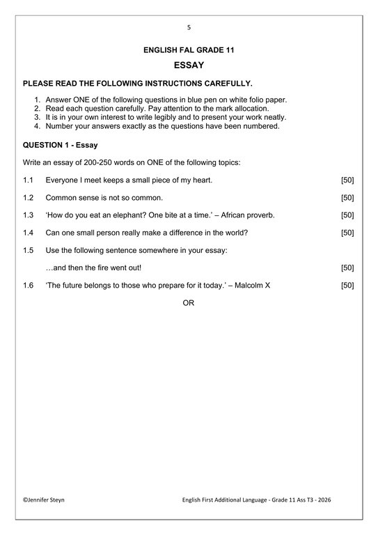 English FAL Gr. 11 Assessment Task 2026 Term 3 Task7&8 - Image 4