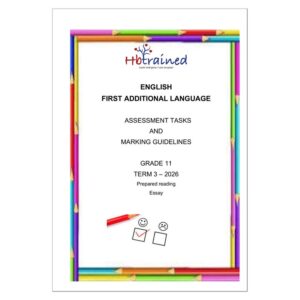 English FAL Gr. 11 Assessment Task 2026 Term 3 Task7&8