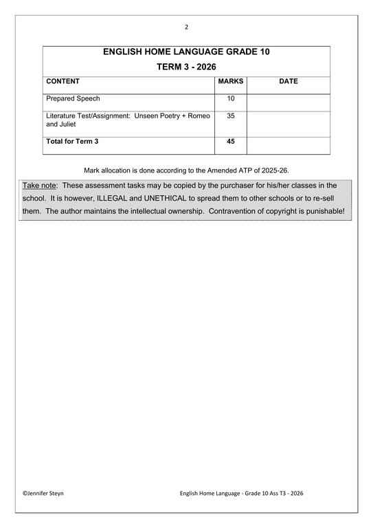 English Home Language Gr. 10 Assessment Task 2026 Term 3 Task8&9 - Image 2