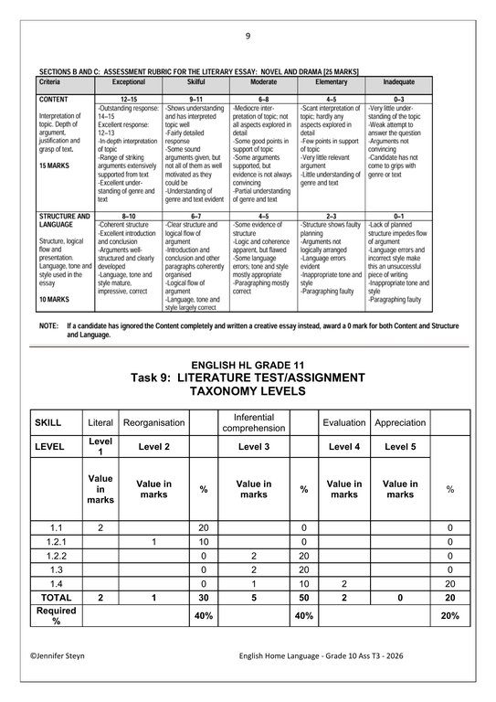 English Home Language Gr. 10 Assessment Task 2026 Term 3 Task8&9 - Image 5
