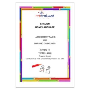 English Home Language Gr. 10 Assessment Task 2026 Term 3 Task8&9