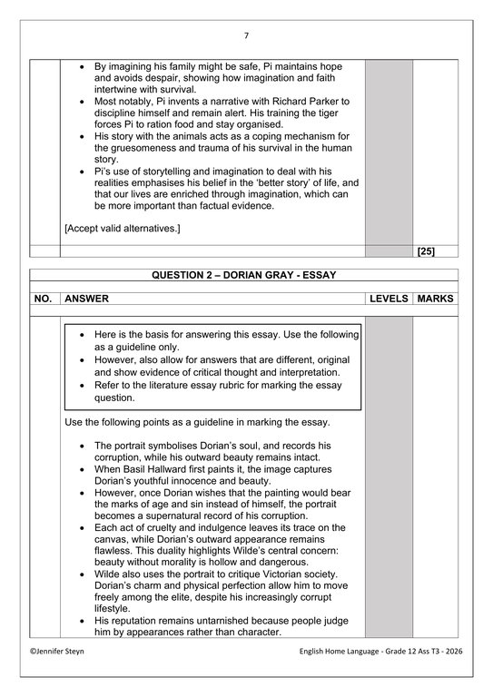English Home Language Gr. 12 Assessment Task 2026 Term 3 - Image 5