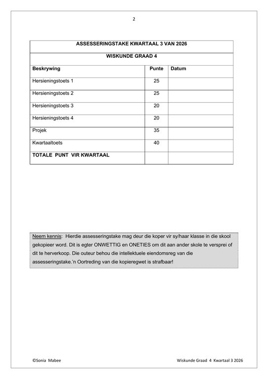 Wiskunde Gr. 4 Assesseringstaak 2026 Kwartaal 3 - Image 2