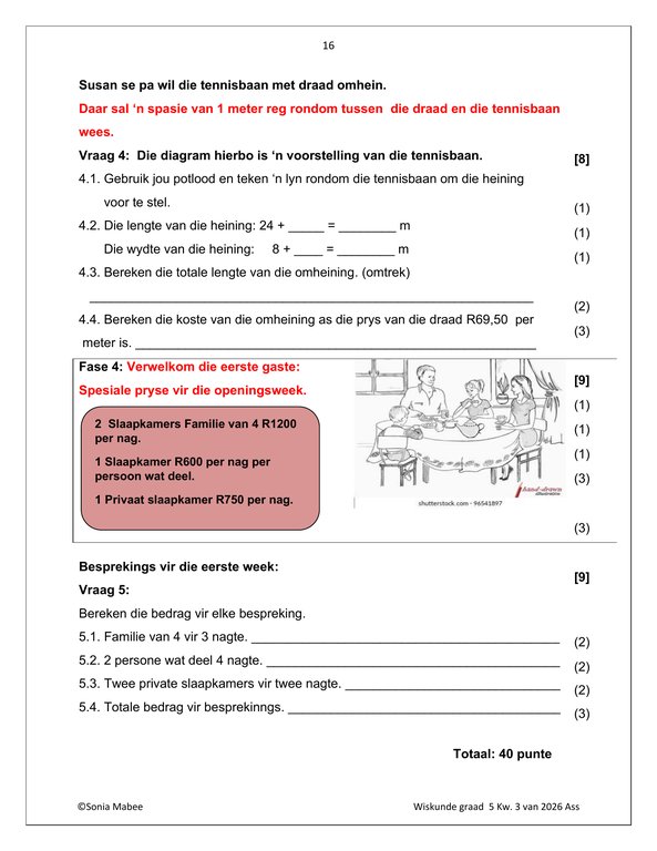 Wiskunde Gr. 5 Assesseringstaak 2026 Kwartaal 3 - Image 4