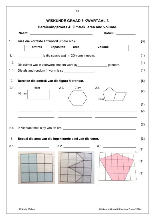 Wiskunde Gr. 6 Assesseringstaak 2026 Kwartaal 3 - Image 4