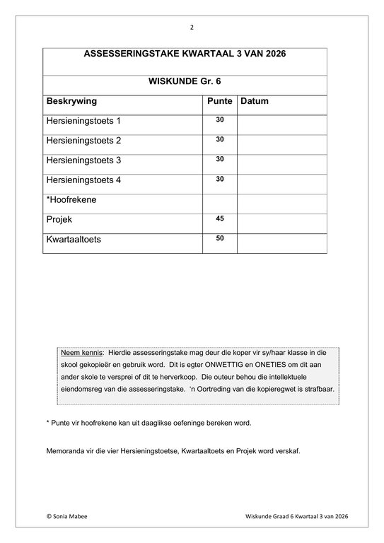 Wiskunde Gr. 6 Assesseringstaak 2026 Kwartaal 3 - Image 2