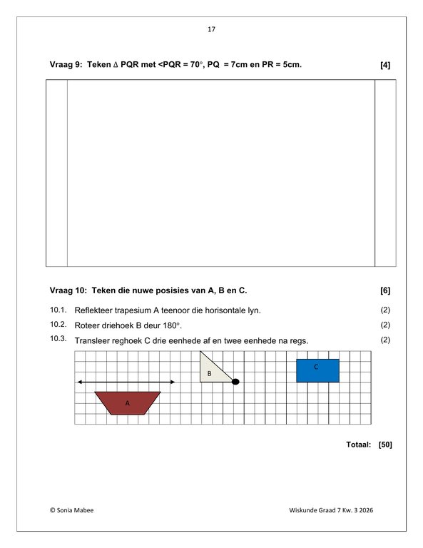 Wiskunde Gr. 7 Assesseringstaak 2026 Kwartaal 3 - Image 4