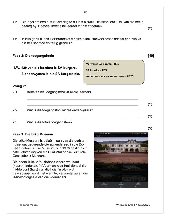 Wiskunde Gr. 7 Assesseringstaak 2026 Kwartaal 3 - Image 5