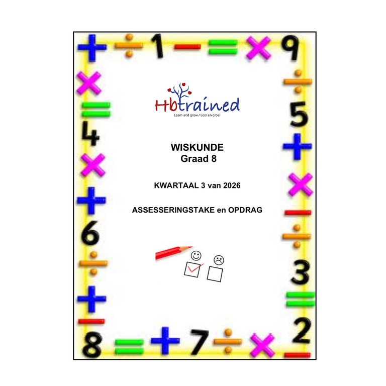 Wiskunde Gr. 8 Assesseringstaak 2026 Kwartaal 3