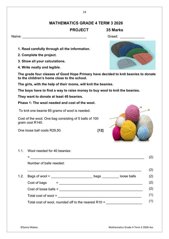 Mathematics Gr. 4 Assessment Task 2026 Term 3 - Image 4