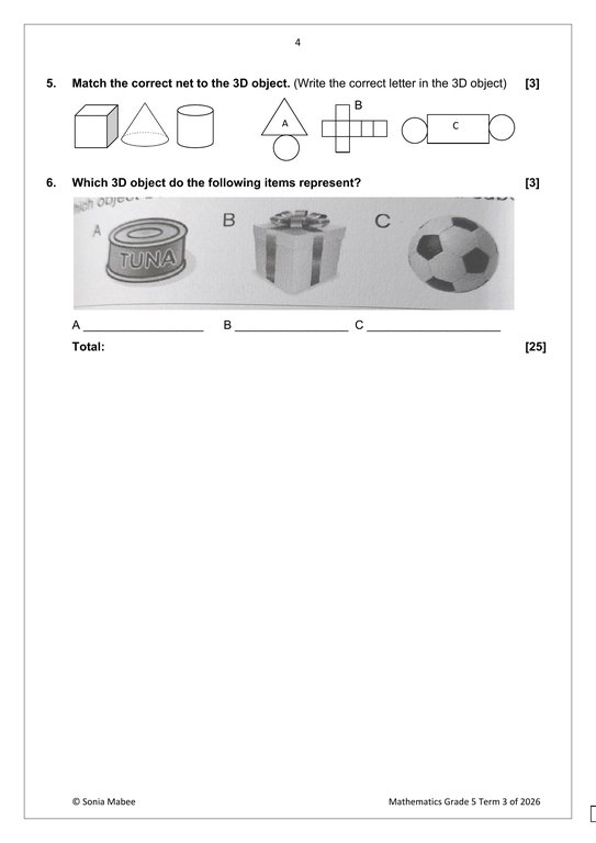Mathematics Gr. 5 Assessment Task 2026 Term 3 - Image 3